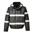 Portwest Iona Lite Reflective Work Bomber Jacket (XXL) (Black)