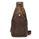 LUUFAN Men's Genuine Leather Sling Bag Chest Shoulder Backpack Crossbody Bag for Casual Sport Hiking Travel(Brown)