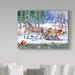 Trademark Fine Art 'Santas Sleigh Ride' Acrylic Painting Print on Wrapped Canvas in White/Black | 35 H x 47 W x 2 D in | Wayfair ALI35140-C3547GG