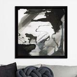 Ebern Designs 'So Close II' Framed Acrylic Painting Print Plastic/Acrylic in Black/White | 39.5 H x 39.5 W x 0.75 D in | Wayfair