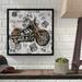 Williston Forge 'Vintage Motorcycles on Route 66 16' Vintage Advertisement on Wrapped Canvas in Black/Orange | 14 H x 14 W x 2 D in | Wayfair