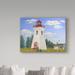 Trademark Fine Art 'Summer Lighthouse 2' Print on Wrapped Canvas in Green | 14 H x 19 W x 2 D in | Wayfair ALI37292-C1419GG