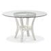 Braxton Culler Trellis Dining Table Glass/Wicker/Rattan in White/Brown | 29 H x 36 W x 36 D in | Wayfair 979-075/GL0999-097/Bisque