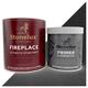 StoneLux® Fireplace Stone Coating - Stone Effect Paint - 1 litre & 500ml Primer (Black Pearlstone