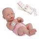 JC Toys 18505 18503 Baby Doll La Newborn First Tear Puppe in Windel mit Flasche und Decke. Geschlossene Augen. ECHTES, Erste Gähnen Real Mädchen, 35,56 cm