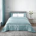 Catherine Lansfield Sequin Cluster Quilted 240x260cm Bedspread Duck Egg Blue