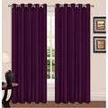 Artistic Fashionista Luxurious Quality THERMAL BLACKOUT EYELET CURTAINS Readymade Fully Lined Ring Top (66" x 90", Plum)