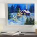 East Urban Home Silent Night by Tummy Rubb Studio - Wrapped Canvas Print Canvas in Blue/Green | 24 H x 28 W x 1.5 D in | Wayfair