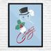 The Holiday Aisle® 'Snowman Holiday Greetings' Graphic Art Print Paper in Blue | 14 H x 11 W x 0.15 D in | Wayfair 9B4D68A1FE69442D83859A9873A65B22