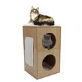 Pawz Road Katze Möbel Rund Stuhl Luxus Sisal Kratzbaum Kratzbäume Spielstation mit Herausnehmbare Matte für Kätzchen Mittel- und groß Katze Beige Höhe 63 cm.