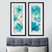 Red Barrel Studio® ' Garden' 2 Piece Framed Acrylic Painting Print Set Paper in Blue | 29 H x 26 W x 0.75 D in | Wayfair