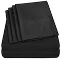 Cal King Size Bed Sheets - 6 Piece 1500 Supreme Collection Fine Brushed Microfiber Deep Pocket California King Sheet Set Bedding - 2 Extra Pillow Cases, Great Value, California King, Black