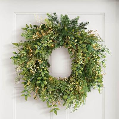 Outdoor Christmas Breckenridge Cordless Wreath - 28