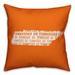 Ebern Designs Dias Go Tennessee Indoor/Outdoor Throw Pillow Polyester/Polyfill blend in Orange | 18 H x 18 W x 1.5 D in | Wayfair