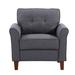 Armchair - Winston Porter Matilda 32.87" Wide Tufted Armchair Velvet/Fabric in Gray | 35.24 H x 32.87 W x 32.09 D in | Wayfair