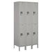 Salsbury Industries 2 Tier 3 Wide Locker Metal in Gray/White | 78 H x 36 W x 12 D in | Wayfair 62362GY-U