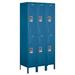 Salsbury Industries 2 Tier 3 Wide Locker Metal in Green/Blue/White | 78 H x 36 W x 15 D in | Wayfair 62365BL-U