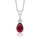 Orovi Woman Necklace/Pendant with Chain 9 ct / 375 White Gold With Diamonds Brilliant Cut and Ruby 0.39 ct Chain 45 cm