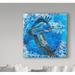 Highland Dunes 'Blue Heron in Painting' Acrylic Painting Print on Wrapped Canvas in Black | 35 H x 35 W x 2 D in | Wayfair