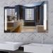Wrought Studio™ Tobias Modern & Contemporary Lighted Bathroom/Vanity Mirror Metal | 48 W x 1 D in | Wayfair F99DD6C627014F84BE3677568184E3CA