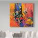 World Menagerie 'Still Life Table w/ Roses & Fruit' Oil Painting Print on Wrapped Canvas in Blue/Orange/Red | 14 H x 14 W x 2 D in | Wayfair