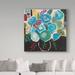 Ebern Designs 'Bold Blue' Acrylic Painting Print on Wrapped Canvas in Black/Blue/Green | 24 H x 24 W x 2 D in | Wayfair