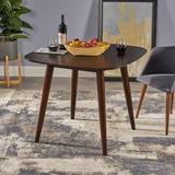 Wade Logan® Kulpsville Mid Century Modern Faux Wood Dining Table Wood in Brown | 30 H x 35.75 W x 35.75 D in | Wayfair