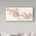 Bungalow Rose 'Cherry Blossom II' Acrylic Painting Print on Wrapped Canvas Metal in Red | 16 H x 32 W x 2 D in | Wayfair