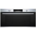 Bosch VBC5580S0 Serie 6 Einbau-Backofen, 48 x 90 cm extra breit, LCD-Touchdisplay, Versenkknebel, 1-fach ebenunabhängiger Teleskop-Auszug