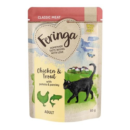 24x85g Classic Meat Menü Forelle & Huhn Feringa Katzenfutter nass