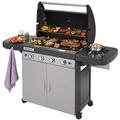 Campingaz 4 Series Classic LS Plus Gas BBQ 4 Burner Gas Barbecue Grill 12.8 KW Power Instaclean Easy Cleaning System Cast Iron Grid and Griddle with Side Burner, Black/Grey, 160 x 59.8 x 115.6 cm