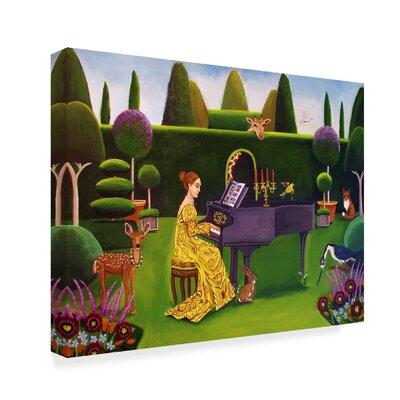 Winston Porter 'Summer Sonata' Acrylic Painting Print on Wrapped Canvas in Black/Green | 18 H x 24 W x 2 D in | Wayfair