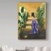 World Menagerie 'Geisha 1' Acrylic Painting Print on Wrapped Canvas in Black/Green/Yellow | 24 H x 18 W x 2 D in | Wayfair