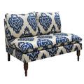 Bungalow Rose Aldridge 47" Cotton Armless Settee Cotton in Blue/White | 33 H x 47 W x 34 D in | Wayfair 26E0A7FB6BDB4DAAB01EC4B5AD3C8F80