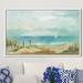 Highland Dunes 'Serenity on the Beach' Acrylic Painting Print on Canvas in Blue/Green/Yellow | 27.5 H x 43.5 W x 2 D in | Wayfair