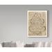 Ophelia & Co. 'Vintage Letter Crest I Antique Border V2' Drawing Print on Wrapped Canvas in Brown/Gray | 19 H x 14 W x 2 D in | Wayfair