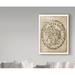 Fleur De Lis Living 'Vintage Seal VI Antique Border v2' Drawing Print on Wrapped Canvas in Brown/Gray | 24 H x 18 W x 2 D in | Wayfair