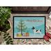 East Urban Home American Toy Fox Terrier Christmas Non-Slip Outdoor Door Mat Synthetics | Rectangle 1'6" x 2'3" | Wayfair