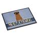 Red Barrel Studio® Camina Mastiff Brindle Welcome 27 in. x 18 in. Non-Slip Outdoor Door Mat Synthetics in Brown | Wayfair