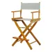"Casual Home 24"" Honey Oak Finish Director's Chair, Grey"