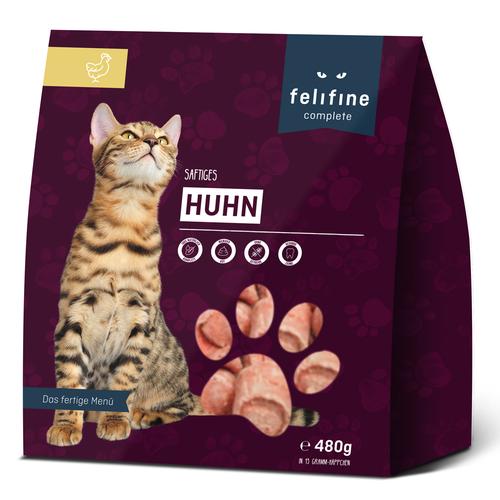 5 x 480 g Felifine Complete Nuggets Huhn BARF Katzenfutter