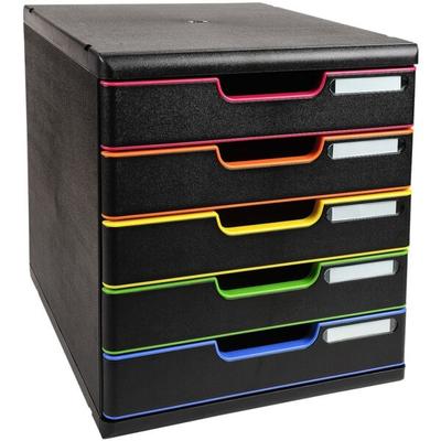 Schubladenbox »Modulo Harlekin« 5 Schubladen - A4+ schwarz, EXACOMPTA, 28.8x32x35 cm