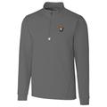 Men's Cutter & Buck Gray Illinois Fighting Illini Big Tall College Vault Traverse Quarter-Zip Pullover Jacket