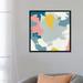 East Urban Home 'Happy I' By Moira Hershey Graphic Art Print on Wrapped Canvas in Blue/Gray/Green | 12 H x 12 W x 0.75 D in | Wayfair