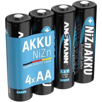 Mignon NiZn Akku aa 1,6V 2500mWh, wiederaufladbare Batterien - 4 Stück - Ansmann