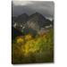 Millwood Pines 'Colorado Storm over Maroon Bells Peaks' Photographic Print on Wrapped Canvas in Gray/Green | 16 H x 11 W x 1.5 D in | Wayfair