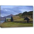 World Menagerie Iceland, Borgarnes Sod-Roofed Sheds by Don Grall - Photograph Print on Canvas in Blue/Green | 16 H x 24 W x 1.5 D in | Wayfair
