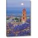 World Menagerie Mexico, San Miguel De Allende Full Moon by Don Paulson - Wrapped Canvas Photograph Print Canvas in Blue/Indigo | Wayfair