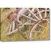 Millwood Pines 'Canada, Bc, Fort Steele Wagon Wheels' Photographic Print on Wrapped Canvas Metal in Green | 21 H x 32 W x 1.5 D in | Wayfair