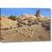 Union Rustic 'Ca, Joshua Tree Np Stone Heart Pattern' Photographic Print on Wrapped Canvas in Blue/Brown | 16 H x 24 W x 1.5 D in | Wayfair